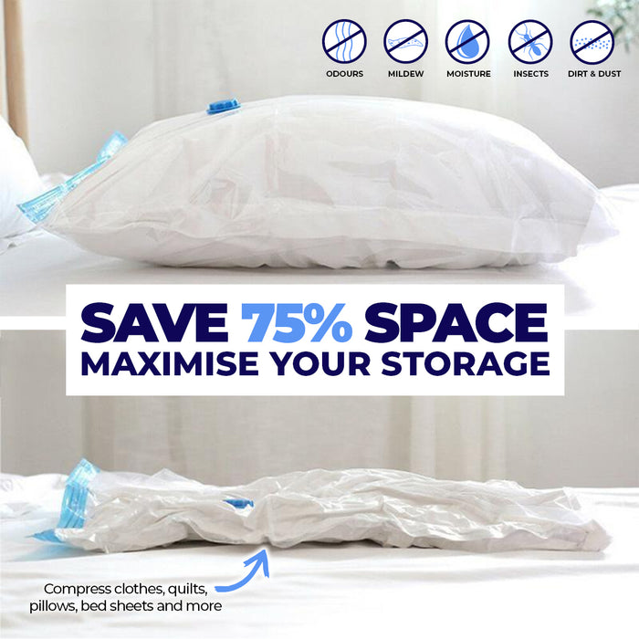 Home Master 24PCE Vacuum Storage Bags Small Re-Usable Space Saver 60 x 40cm