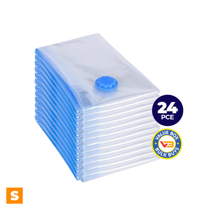 Home Master 24PCE Vacuum Storage Bags Small Re-Usable Space Saver 60 x 40cm