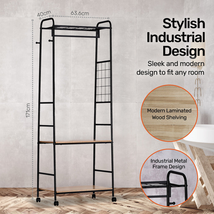 Home Master Garment Rack &amp; Shelving 2 Tier Sleek Stylish Modern Design 1.71m