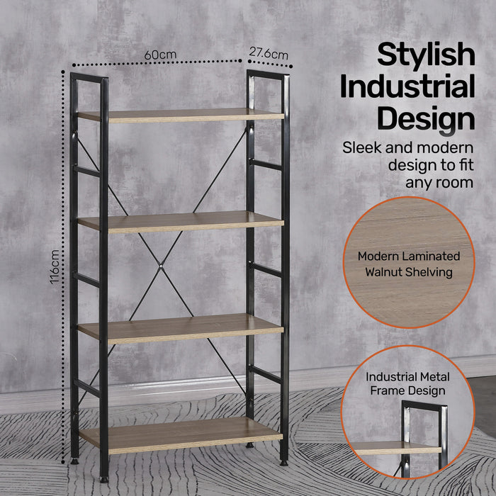 Home Master Display Shelf 4 Tier Sleek Modern Industrial Design 1.16m