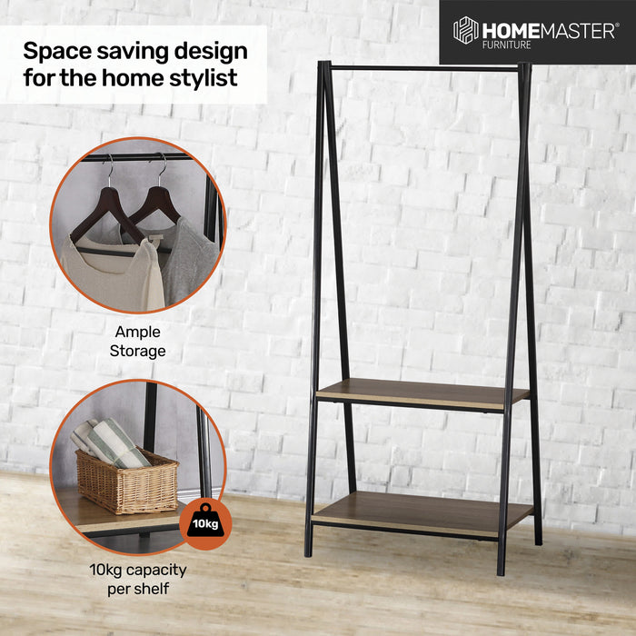 Home Master Garment Rack &amp; Shelving 2 Tier Sleek Stylish Modern Design 1.5m