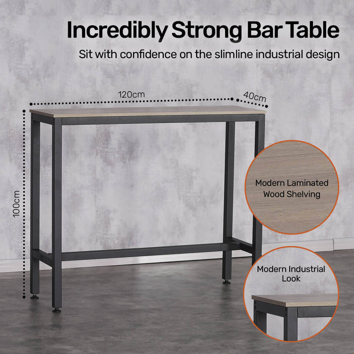 Home Master High Bar Table Nordic Industrial Design Stylish Modern 120cm