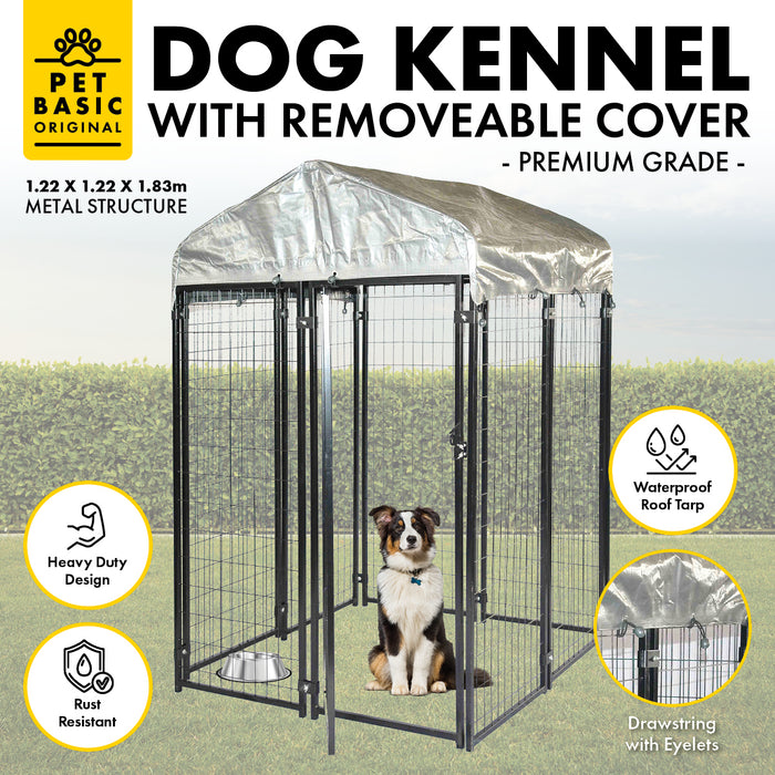 Pet Basic 1.83 x 1.22 x 1.22m Dog Kennel Enclosure Waterproof Lockable Gate