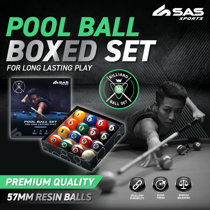 SAS Sports Pool Ball Boxed Set Premium Quality &amp; Durability Gloss Finish