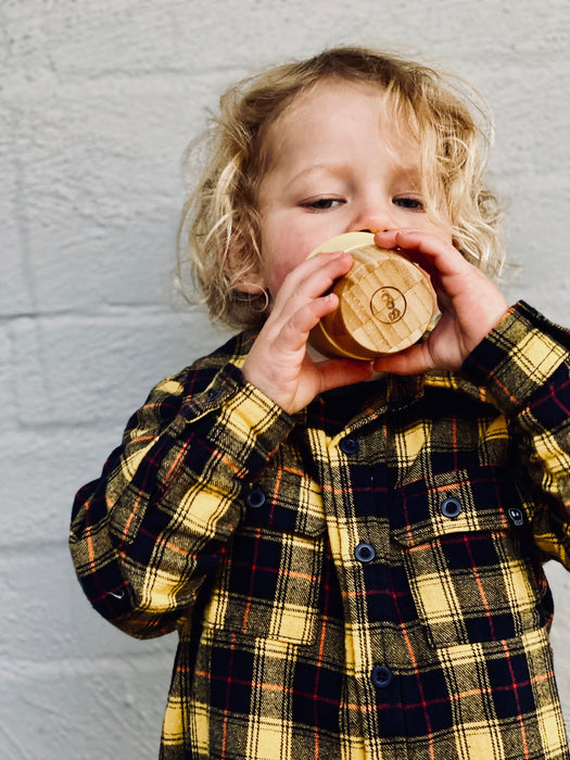 190ml bamboo cup with silicone sippy lid