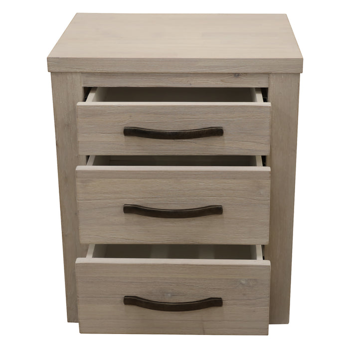 Foxglove Bedside Tables 3 Drawers Storage Cabinet Shelf Side End Table - White