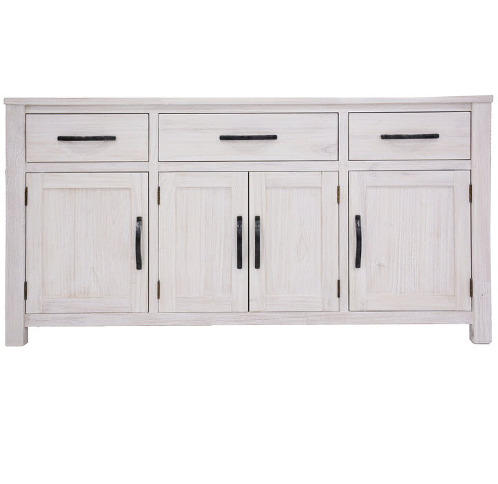 Foxglove Buffet Table 158cm 4 Door 3 Drawer Solid Mt Ash Timber Wood - White