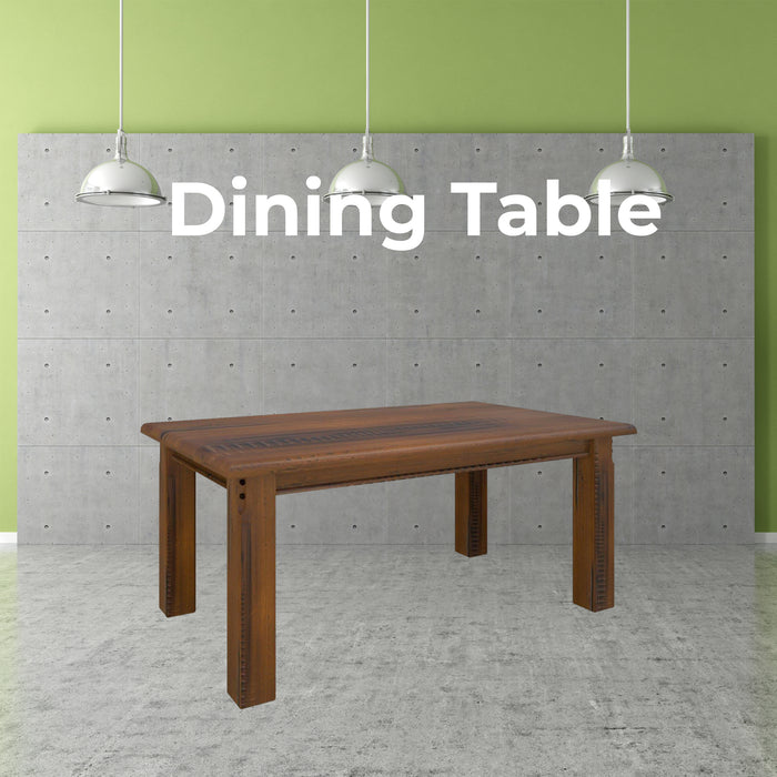 Umber Dining Table 180cm Solid Pine Wood Home Dinner Furniture - Dark Brown