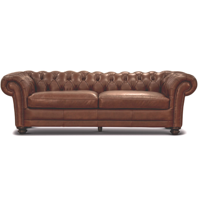 Sonny 3 Seater Genuine Leather Sofa Chestfield Lounge Couch - Butterscotch