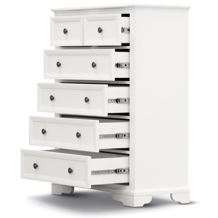 Celosia 2pc Bedside Tallboy 3pc Bedroom Set Nightstand Storage Cabinet - White