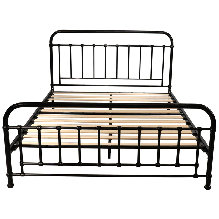 Metallica Queen Bed Size Metal Frame Platform Mattress Base - Black