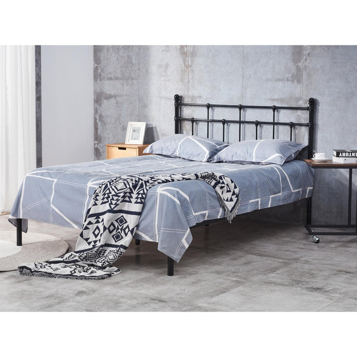 Moderna King Single Bed Size Metal Frame Platform Mattress Base - Black