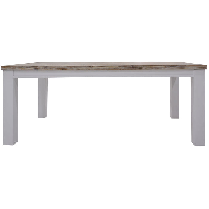 Plumeria Dining Table 225cm Solid Acacia Wood Home Dinner Furniture -White Brush