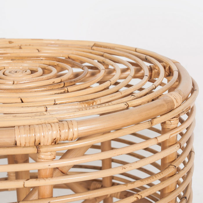 Lilac 61cm Rattan Round Side Table - Natural