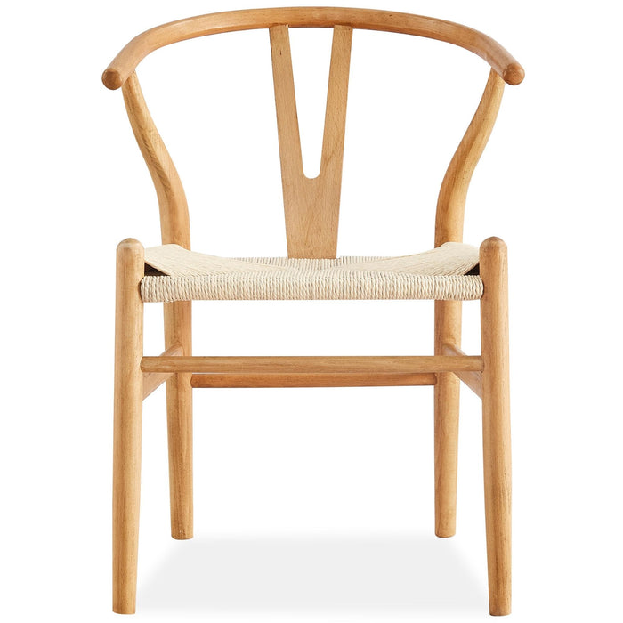 Anemone  Set of 2 Wishbone Dining Chair Beech Timber Replica Hans Wenger Natural