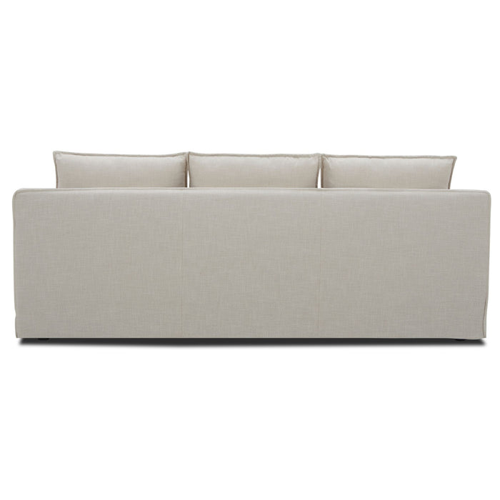 Plushy 3 Seater Sofa Fabric Uplholstered Lounge Couch - Stone