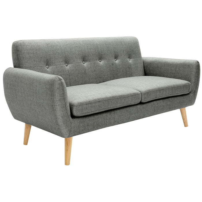 Dane 3 Seater Fabric Upholstered Sofa Lounge Couch - Mid Grey