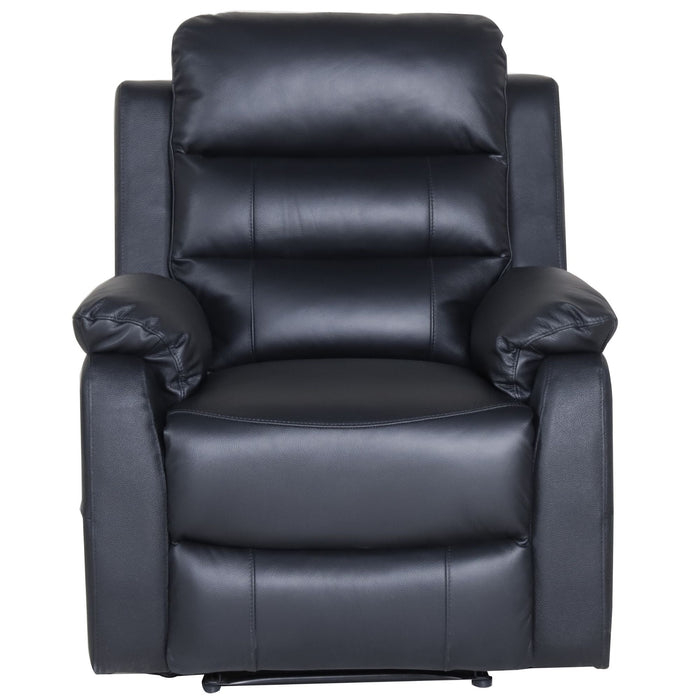 Royal 3pc 5 Seater Leather Electric Recliner Home Theatre Sofa Lounge Set Black