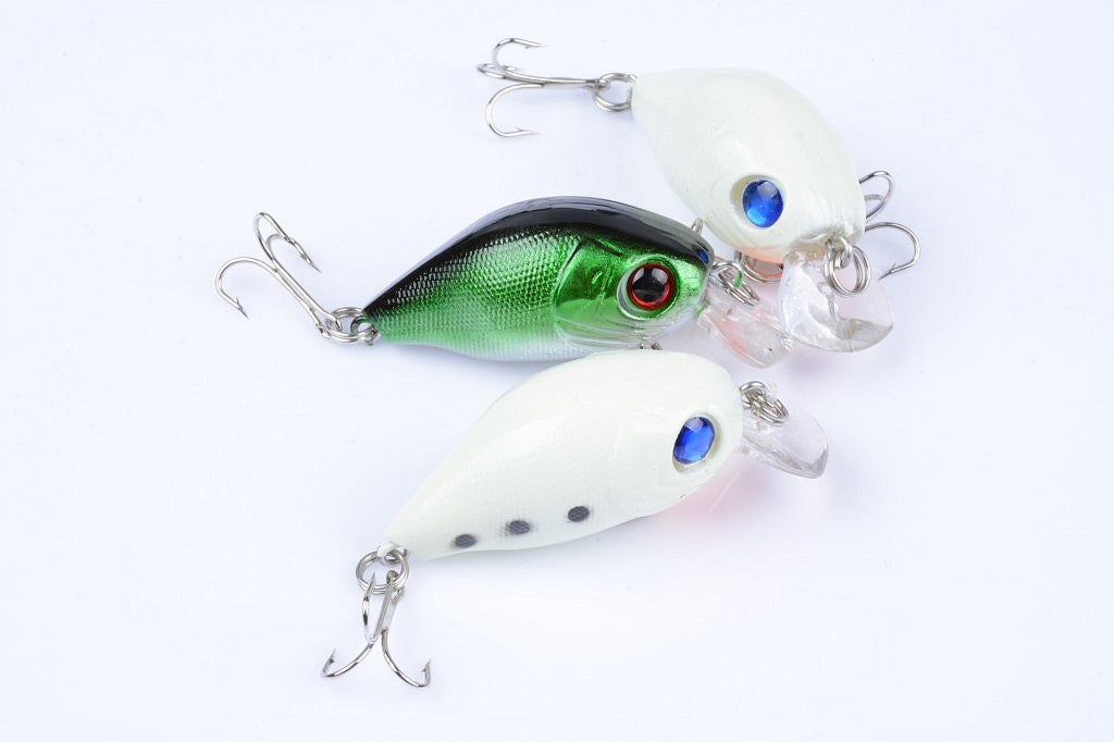 3x 5cm Popper Crank Bait Fishing Lure Lures Surface Tackle Saltwater