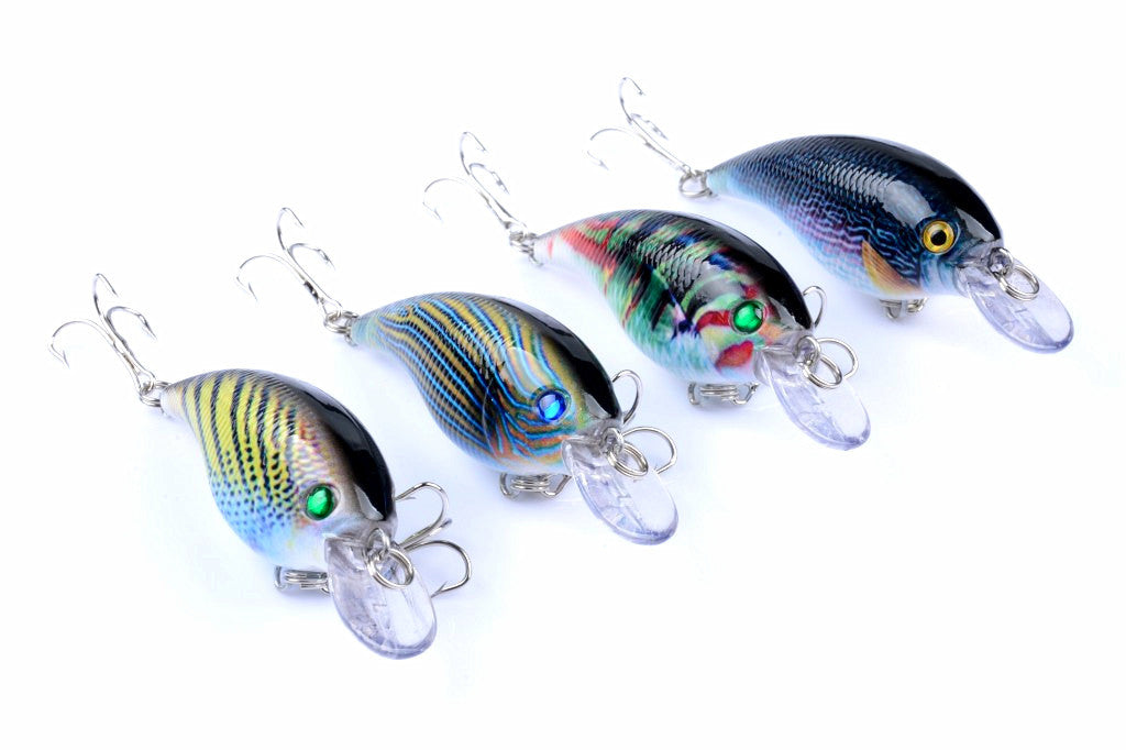 4x 7.5cm Popper Crank Bait Fishing Lure Lures Surface Tackle Saltwater