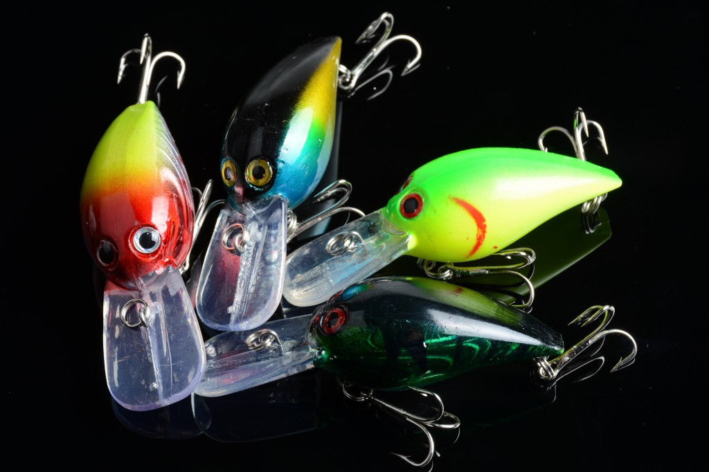 4x 7.3cm Popper Crank Bait Fishing Lure Lures Surface Tackle Saltwater