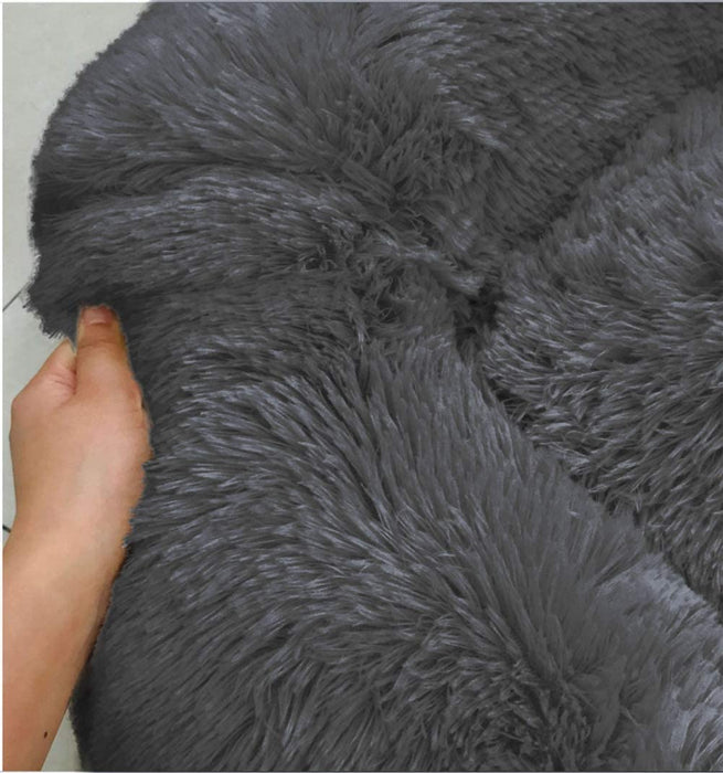 Soft Dog Bed Round Washable Plush Pet Kennel Cat Bed Mat Sofa Medium 60cm