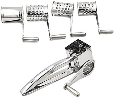 4 Drums Blades/Set Multipurpose Rotary Cheese Grater Stainless Steel Cheese Slicer Shredder Rotary Drum Grater Kitchen Butter Cutter