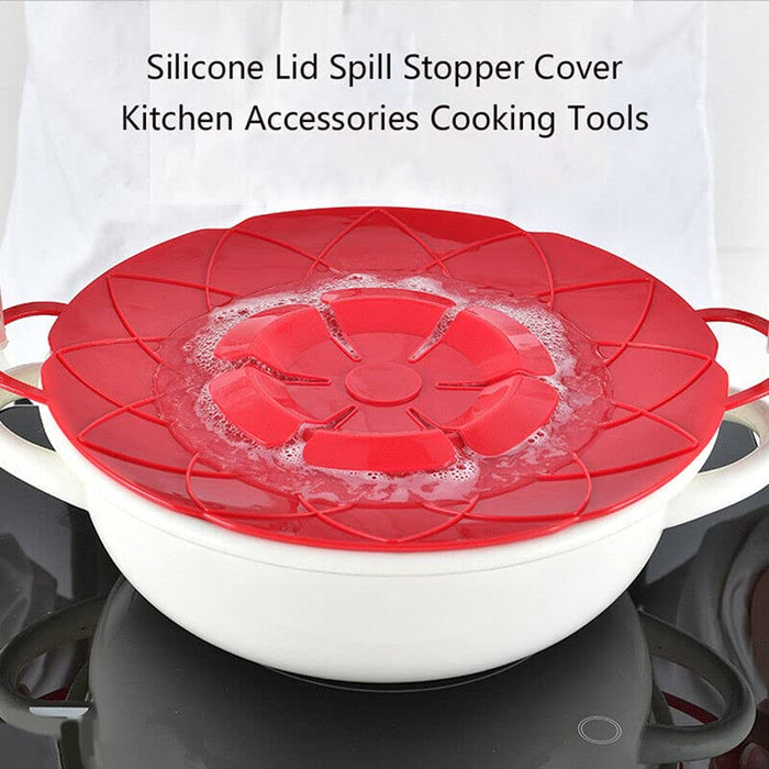 3 PCS Silicone Lid Spill Stopper Cover For Pot Pan Kitchen Flower Cookware