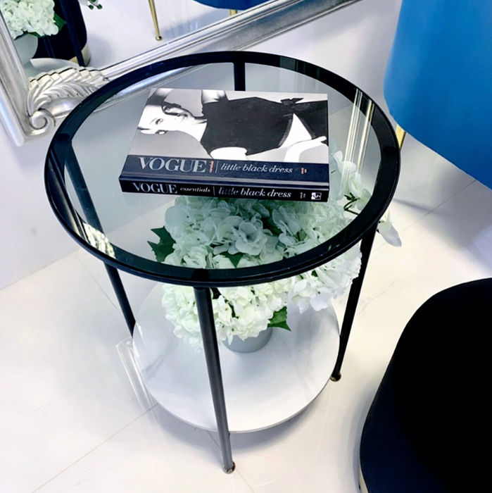 Interior Ave - Cosmopolitan Two Tier Mix Side Table - Marble & Glass