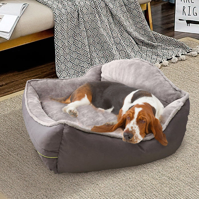 Sofa-Style Dog Bed Waterproof Washable Soft High Back Comfy Sleeping Kennel M