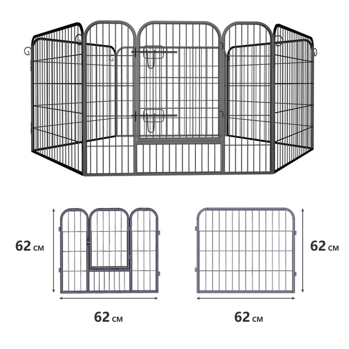 Heavy Duty Comfortable Pet Dog Game Fence Foldable 6 Panel Metal Dog Fence Black