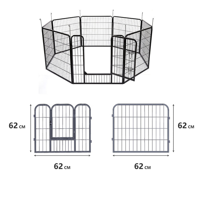 8 Panel Pet Dog Playpen Puppy Exercise Cage Enclosure Fence Foldable Play Pen L