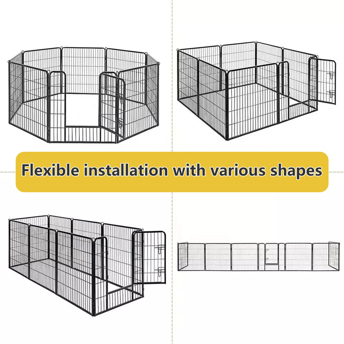 8 Panel Pet Dog Playpen Puppy Exercise Cage Enclosure Fence Foldable Play Pen L