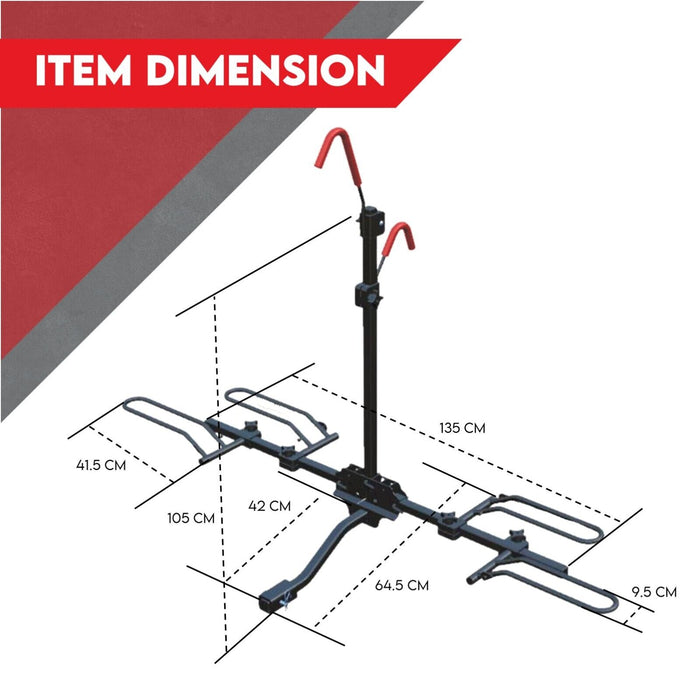 2 Bicycle Bike Rack Rear Car Carrier 2" Hitch Mount Platform Foldable