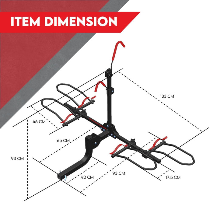 2 Bike Rack for Car SUV Rear Bicycle Holder Carrier Hitch Mount Platform Holder