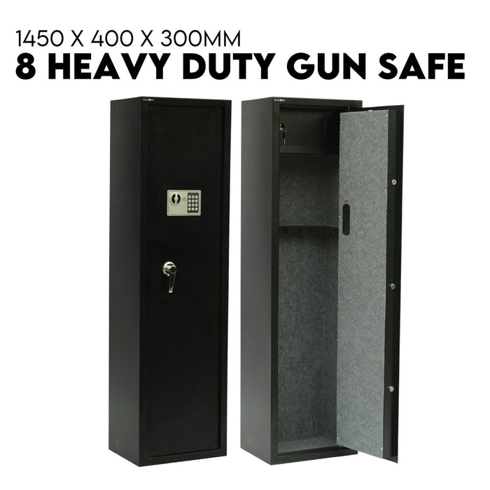 8 Gun Safe Firearm Rifle Storage Lock box Steel Cabinet Heavy Duty Locker