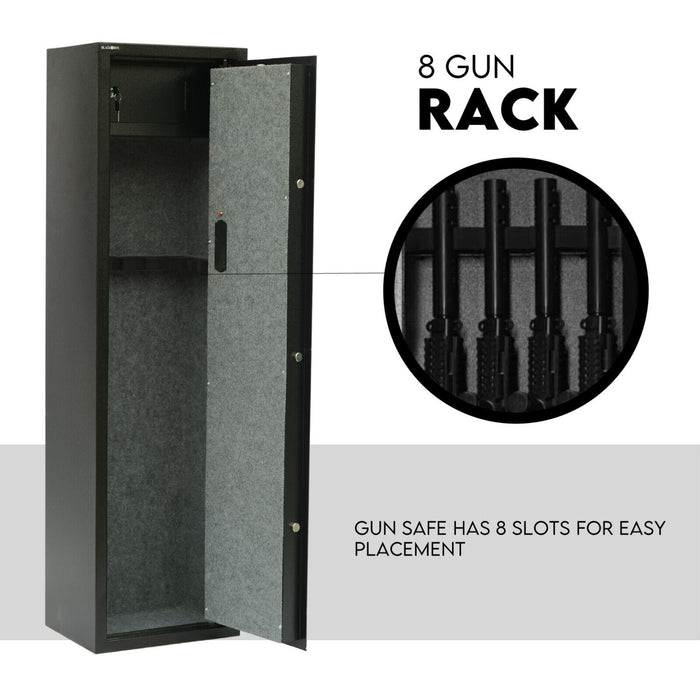 8 Gun Safe Firearm Rifle Storage Lock box Steel Cabinet Heavy Duty Locker