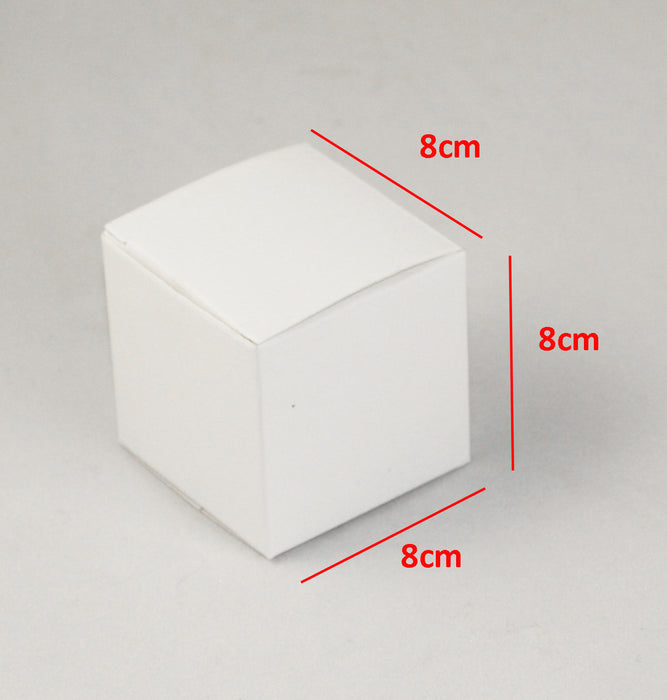 10 Pack of White 8x8x8cm Square Cube Card Gift Box - Folding Packaging Small rectangle/square Boxes for Wedding Jewelry Gift Party Favor Model Candy Chocolate Soap Box