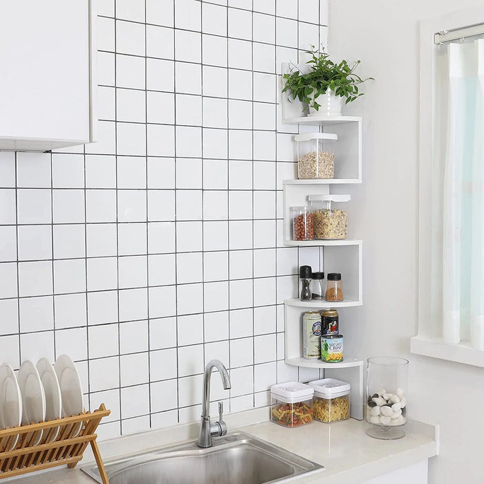 VASAGLE White Wall-Mounted Corner Shelf