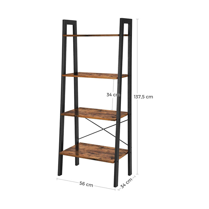 VASAGLE 4 Tier Ladder Shelf Rustic Brown