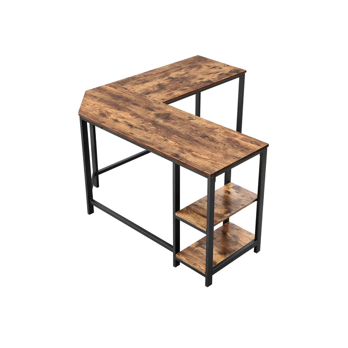 VASAGLE L-Shaped Desk with Shelves