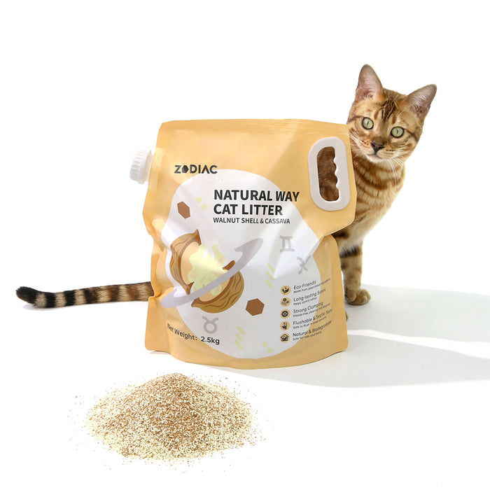 ZODIAC Natural Way Walnut Shell & Cassava Cat Litter 2.5Kgx4