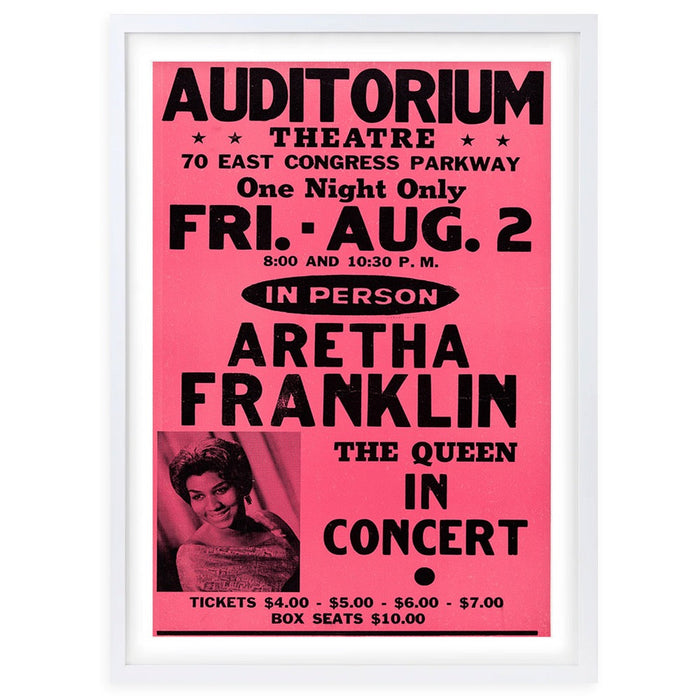 Wall Art's Aretha Franklin - Auditorium Theatre - 1974 Large 105cm x 81cm Framed A1 Art Print