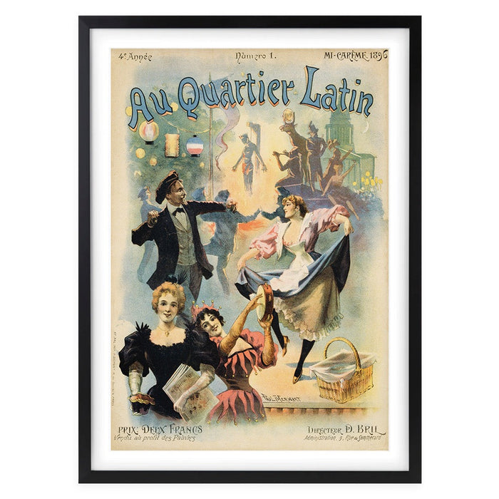 Wall Art's Au Quartier Latin Large 105cm x 81cm Framed A1 Art Print