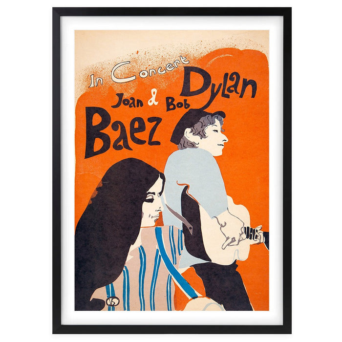 Wall Art's Bob Dylan Joan Baez 1965 Large 105cm x 81cm Framed A1 Art Print