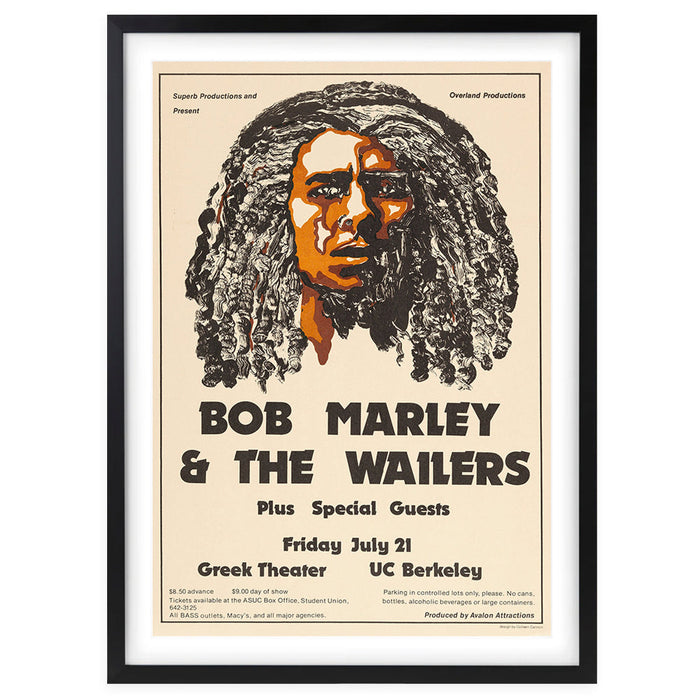 Wall Art's Bob Marley The Wailers - Greek Theatre - 1978 Large 105cm x 81cm Framed A1 Art Print