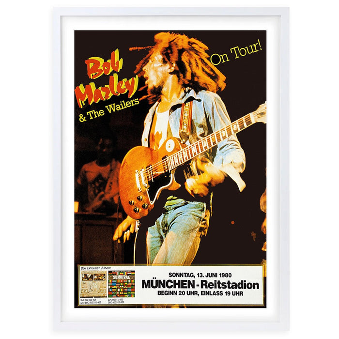 Wall Art's Bob Marley - German Tour - 1980 Large 105cm x 81cm Framed A1 Art Print