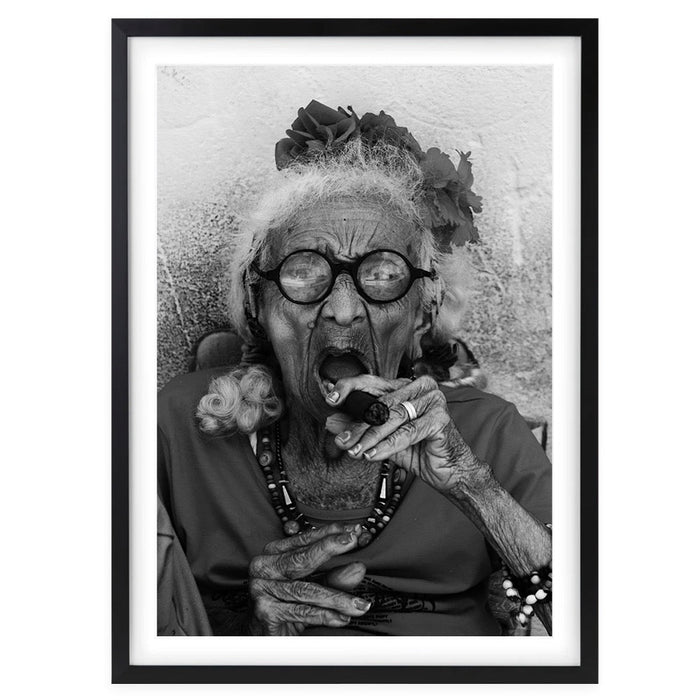 Wall Art's Cigar Lady Large 105cm x 81cm Framed A1 Art Print