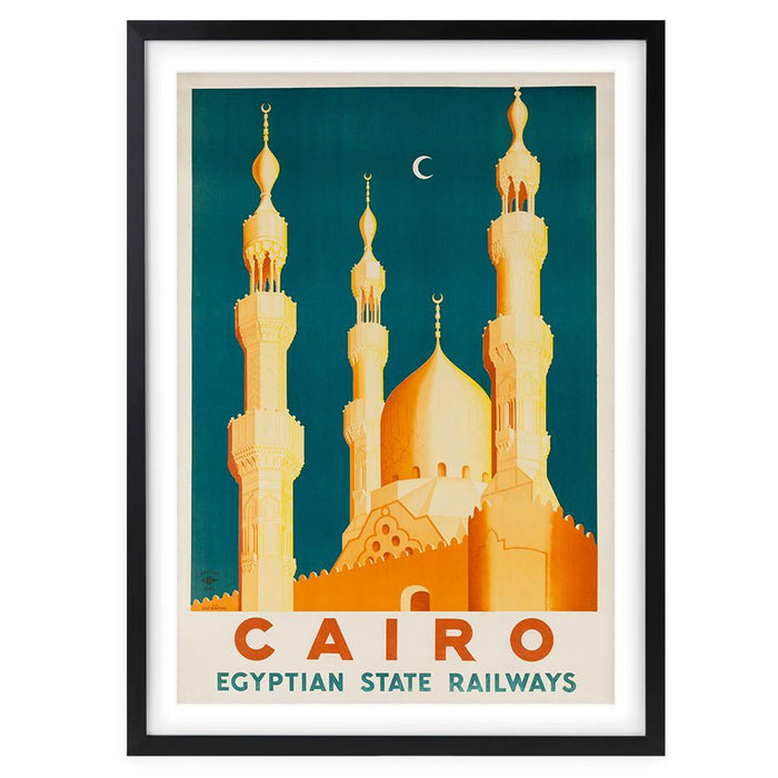 Wall Art's Cairo Egyption State Railways Large 105cm x 81cm Framed A1 Art Print