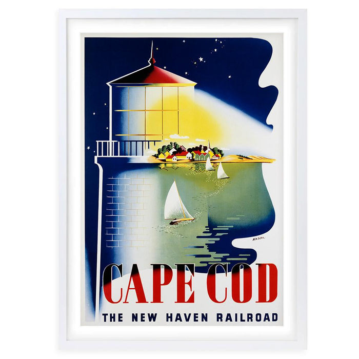 Wall Art's Cape Cod New Haven Railroad Large 105cm x 81cm Framed A1 Art Print